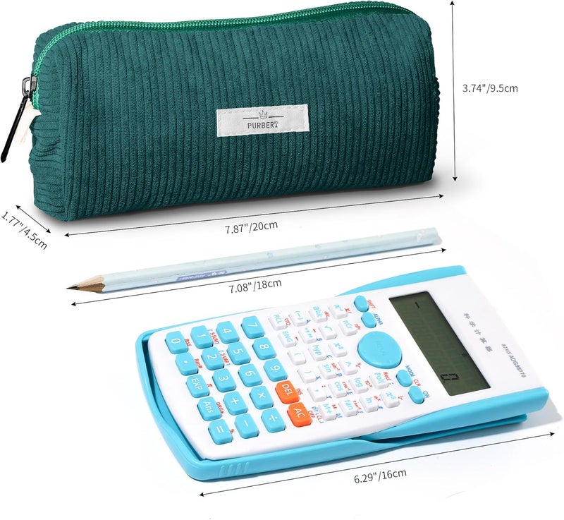 Purbert Pencil Bag Pen Case, Soft Corduroy Small Pencil Pouch Organizer with Zipper, Cute Pencil Case Pouch Stationery for Girls and Boys – Dark Green - Image 3